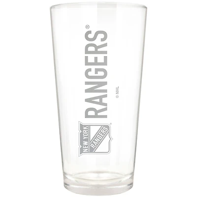 New York Rangers Etched 16oz. Vertical Rally Cry Pint Glass