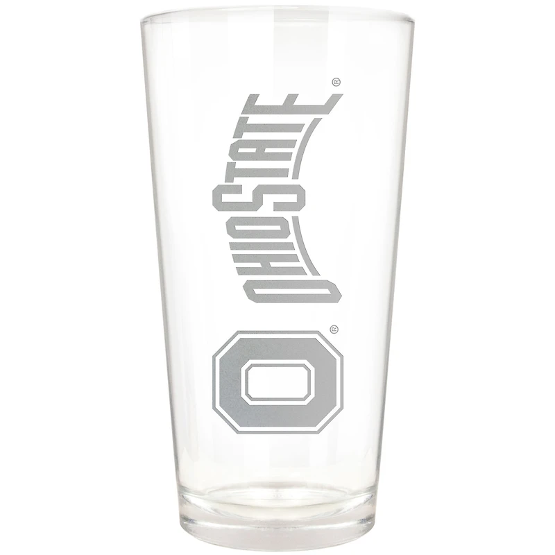Ohio State Buckeyes Etched 16oz. Vertical Rally Cry Pint Glass