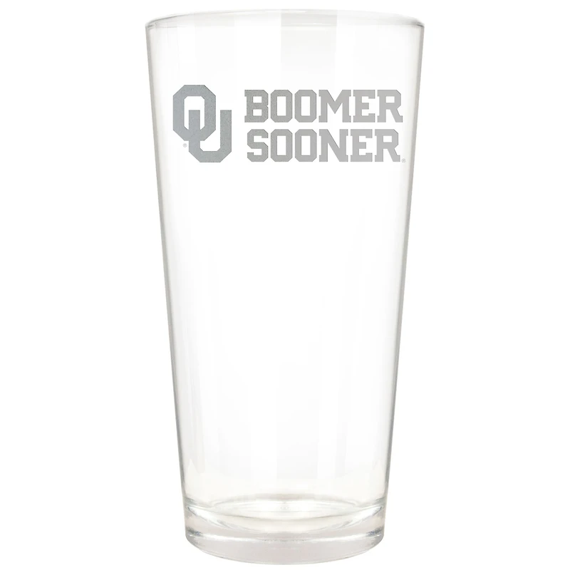 Oklahoma Sooners Etched 16oz. Rally Cry Pint Glass