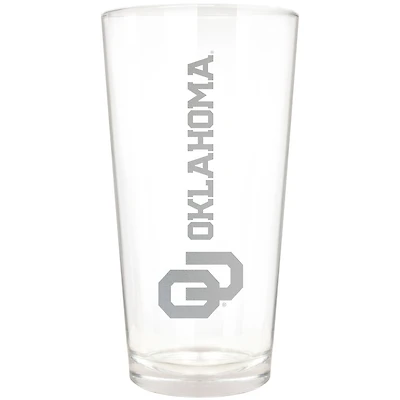 Oklahoma Sooners Etched 16oz. Vertical Rally Cry Pint Glass