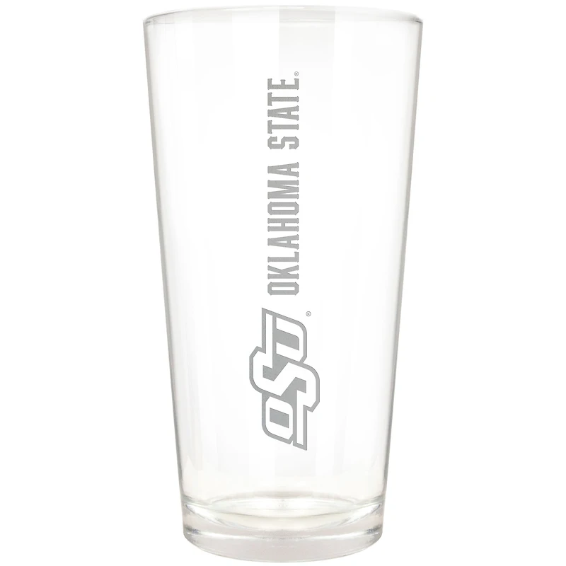 Oklahoma State Cowboys Etched 16oz. Vertical Rally Cry Pint Glass