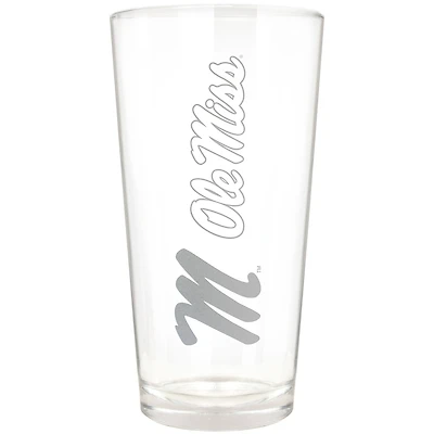 Ole Miss Rebels Etched 16oz. Vertical Rally Cry Pint Glass