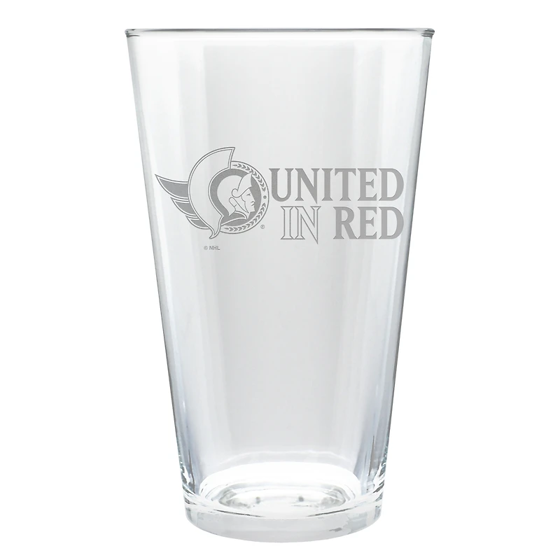 Ottawa Senators Etched 16oz. Rally Cry Pint Glass