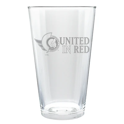 Ottawa Senators Etched 16oz. Rally Cry Pint Glass