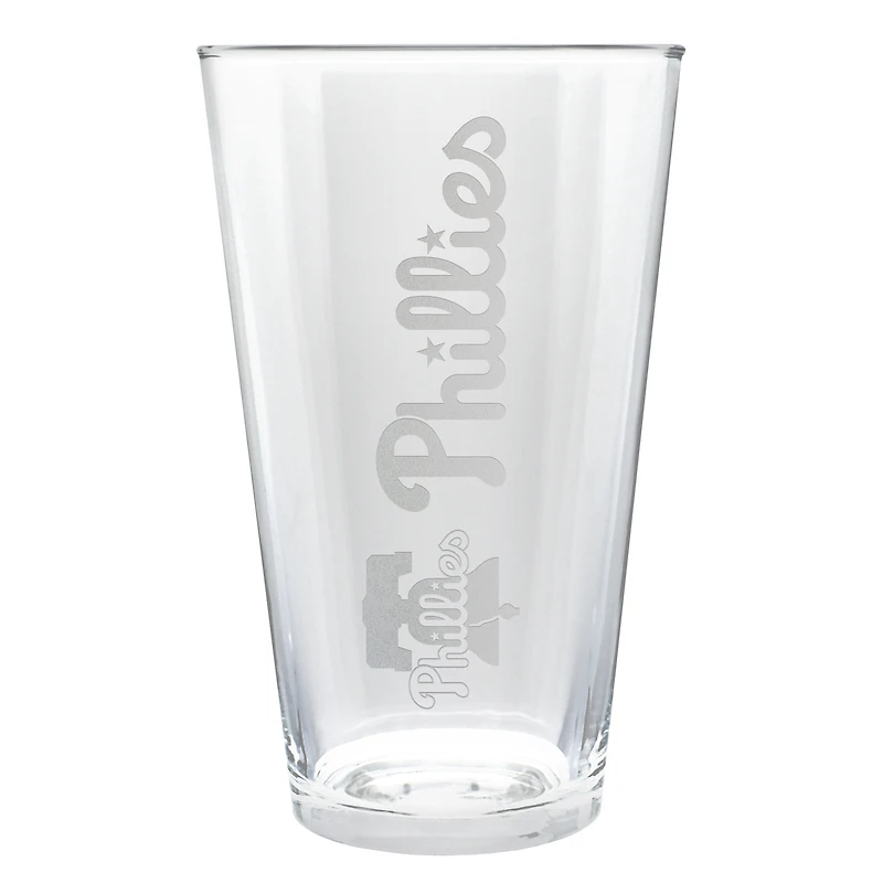 Philadelphia Phillies Etched 16oz. Vertical Rally Cry Pint Glass