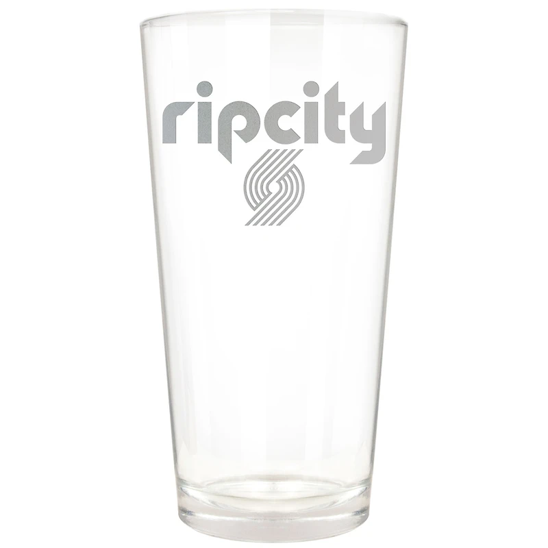 Portland Trail Blazers Etched 16oz. Rally Cry Pint Glass