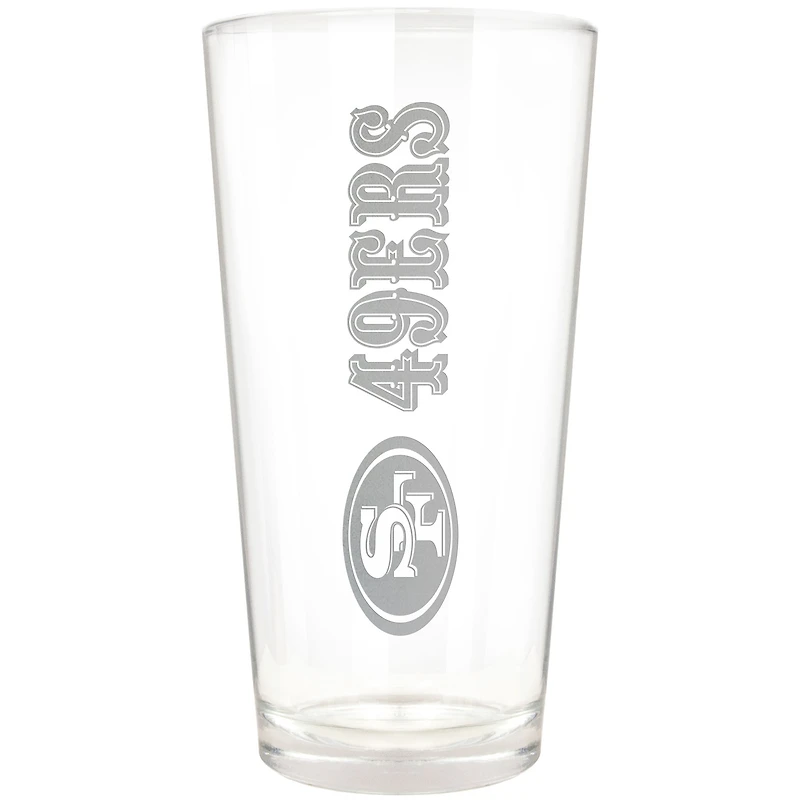 San Francisco 49ers Etched 16oz. Vertical Rally Cry Pint Glass
