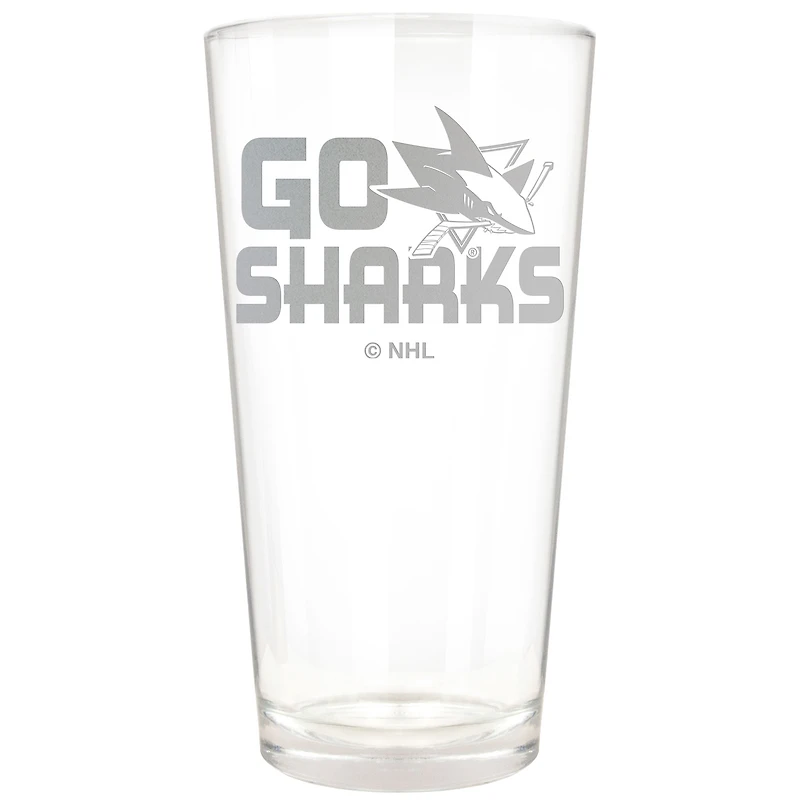 San Jose Sharks Etched 16oz. Rally Cry Pint Glass