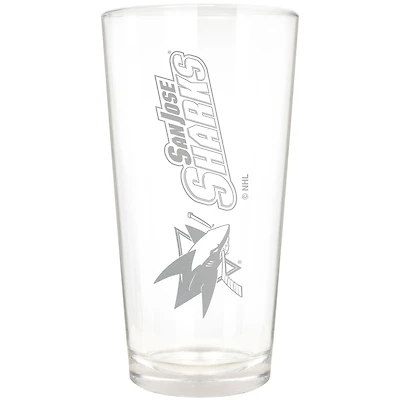 San Jose Sharks Etched 16oz. Vertical Rally Cry Pint Glass