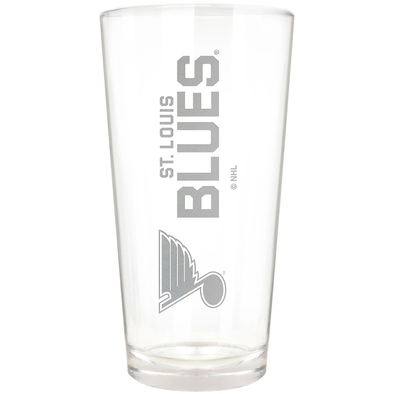 St. Louis Blues Etched 16oz. Vertical Rally Cry Pint Glass