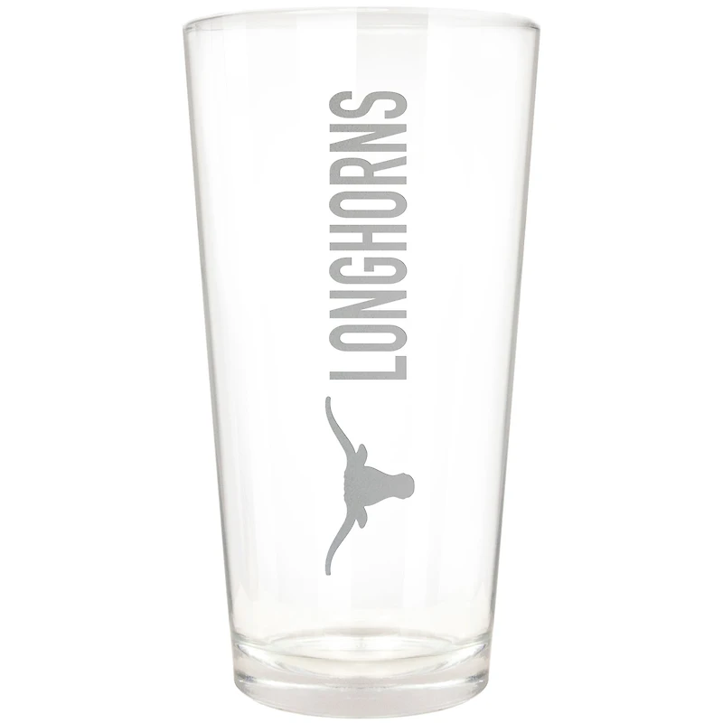 Texas Longhorns Etched 16oz. Vertical Rally Cry Pint Glass