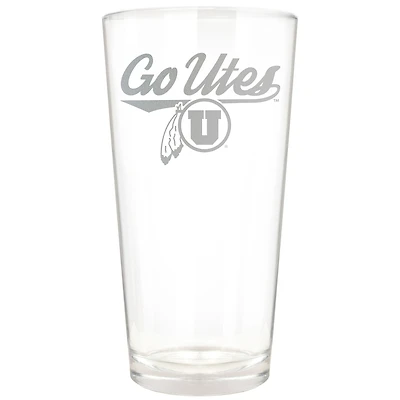 Utah Utes Etched 16oz. Rally Cry Pint Glass