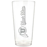 Utah Utes Etched 16oz. Vertical Rally Cry Pint Glass
