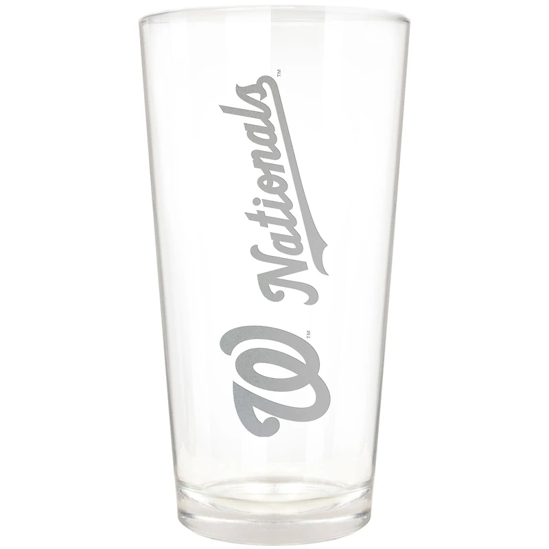 Washington Nationals Etched 16oz. Vertical Rally Cry Pint Glass
