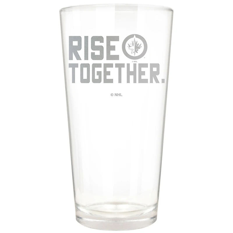 Winnipeg Jets Etched 16oz. Rally Cry Pint Glass