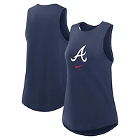 Women's Nike Navy Atlanta Braves Legacy Icon High Neck Dri-FIT Tank Top