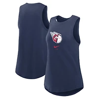 Women's Nike Navy Cleveland Guardians Legacy Icon High Neck Dri-FIT Tank Top