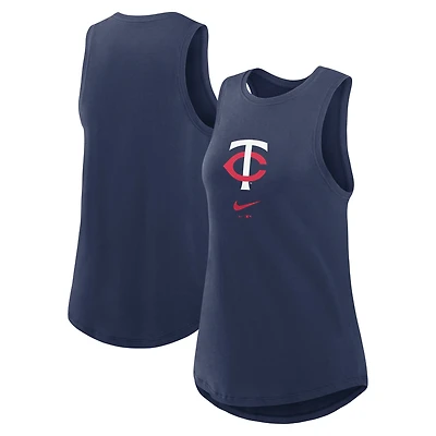 Women's Nike Navy Minnesota Twins Legacy Icon High Neck Dri-FIT Tank Top