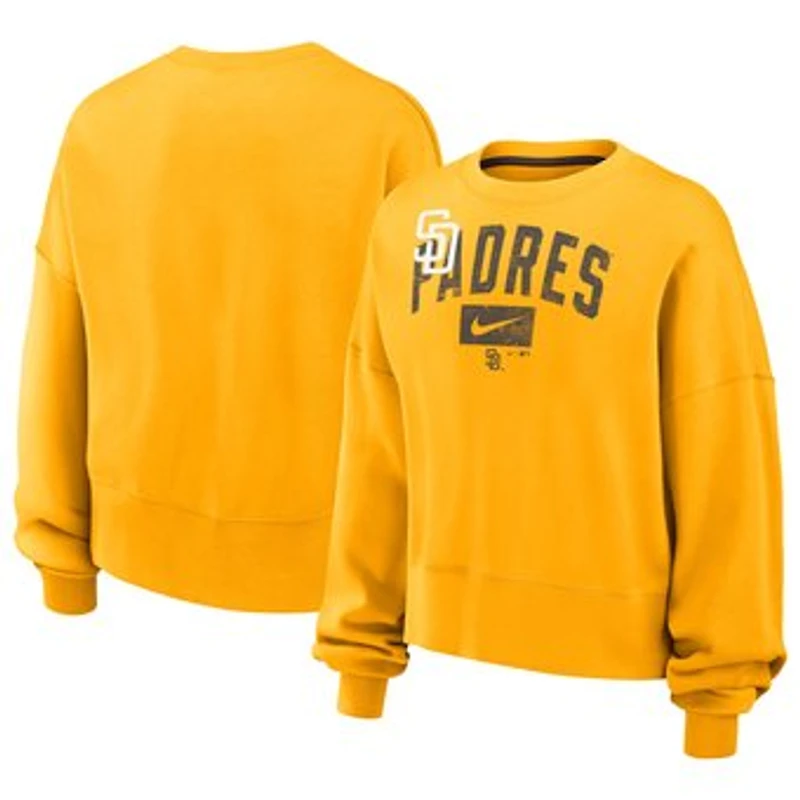 Women's Nike Gold San Diego Padres Oversized Phoenix Fleece Sweatshirt