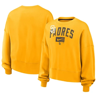 Women's Nike Gold San Diego Padres Oversized Phoenix Fleece Sweatshirt