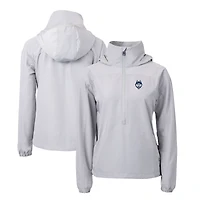 Women's Cutter & Buck  Gray UConn Huskies Charter Eco Recycled Half-Zip Anorak Jacket