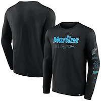 Men's Fanatics Black Miami Marlins Strike the Goal Long Sleeve T-Shirt
