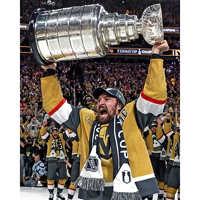 Mark Stone Vegas Golden Knights Unsigned 2023 Stanley Cup Champions Raising Cup Photograph