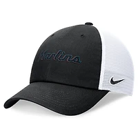 Men's Nike Black Miami Marlins Wordmark Adjustable Trucker Hat