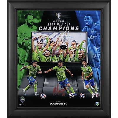Nicolas Lodeiro Seattle Sounders FC Autographed Framed 15" x 17" 2019 MLS Cup Champions Collage