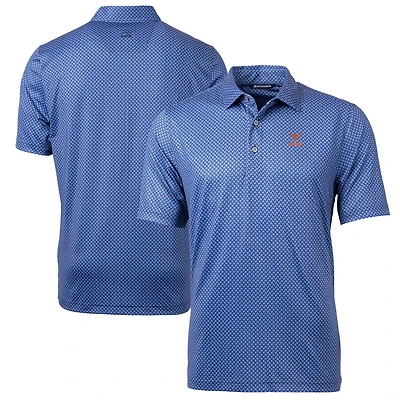 Men's Cutter & Buck  Navy Texas Longhorns Alumni Logo Pike Banner Print Stretch Polo