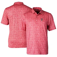 Men's Cutter & Buck Red Texas Tech Red Raiders Alumni Logo Pike Constellation Print Stretch Polo