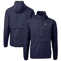 Men's Cutter & Buck  Navy Penn State Nittany Lions Alumni Logo Charter Eco Knit Recycled Anorak Half-Zip Jacket