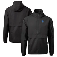 Men's Cutter & Buck  Black Kentucky Wildcats Alumni Logo Charter Eco Knit Recycled Anorak Half-Zip Jacket