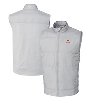 Men's Cutter & Buck  Gray Texas Longhorns Alumni Logo Stealth Hybrid Quilted Windbreaker Full-Zip Vest