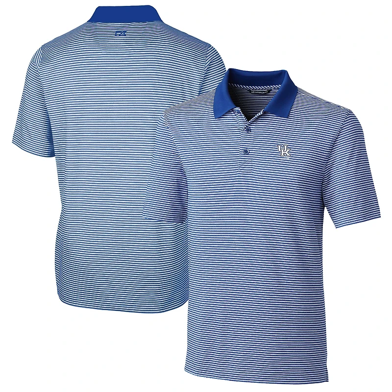 Men's Cutter & Buck  Royal Kentucky Wildcats Alumni Logo Forge Tonal Stripe Stretch Polo