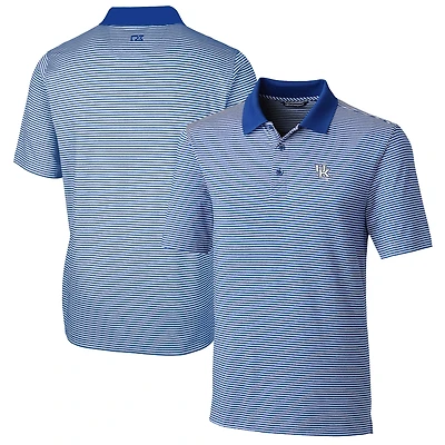 Men's Cutter & Buck  Royal Kentucky Wildcats Alumni Logo Forge Tonal Stripe Stretch Polo