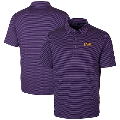 Men's Cutter & Buck  Purple LSU Tigers Alumni Logo Forge Pencil Stripe Stretch DryTec Polo