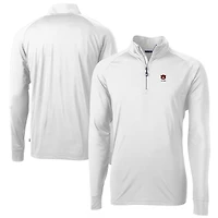 Men's Cutter & Buck  White Auburn Tigers Alumni Logo Adapt Eco Knit Stretch Recycled Quarter-Zip Pullover Top
