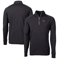 Men's Cutter & Buck  Black Georgia Bulldogs Alumni Logo Adapt Eco Knit Stretch Recycled Quarter-Zip Pullover Top