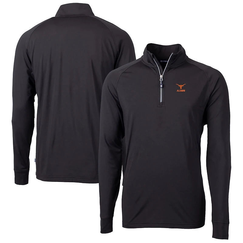 Men's Cutter & Buck Texas Longhorns Alumni Logo Adapt Eco Knit Stretch Recycled Quarter-Zip Pullover Top