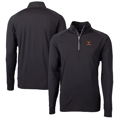 Men's Cutter & Buck Texas Longhorns Alumni Logo Adapt Eco Knit Stretch Recycled Quarter-Zip Pullover Top