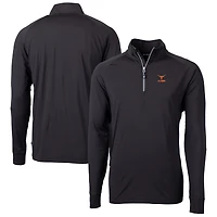 Men's Cutter & Buck Texas Longhorns Alumni Logo Adapt Eco Knit Stretch Recycled Quarter-Zip Pullover Top