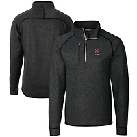 Men's Cutter & Buck  Heather Charcoal Ohio State Buckeyes Alumni Logo Mainsail Sweater-Knit Half-Zip Pullover Jacket