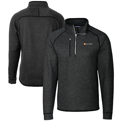 Men's Cutter & Buck  Heather Charcoal Tennessee Volunteers Alumni Logo Mainsail Sweater-Knit Half-Zip Pullover Jacket