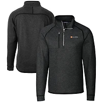 Men's Cutter & Buck  Heather Charcoal Tennessee Volunteers Alumni Logo Mainsail Sweater-Knit Half-Zip Pullover Jacket