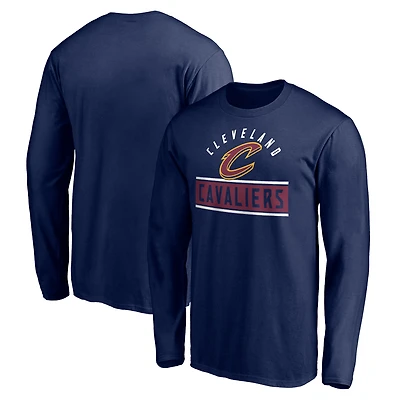Men's Navy Cleveland Cavaliers Team Arch Knockout Long Sleeve T-Shirt