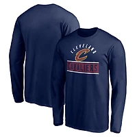 Men's Navy Cleveland Cavaliers Team Arch Knockout Long Sleeve T-Shirt