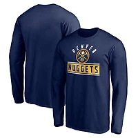 Men's Navy Denver Nuggets Team Arch Knockout Long Sleeve T-Shirt