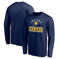 Men's Navy Indiana Pacers Team Arch Knockout Long Sleeve T-Shirt