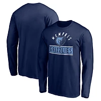 Men's Navy Memphis Grizzlies Team Arch Knockout Long Sleeve T-Shirt